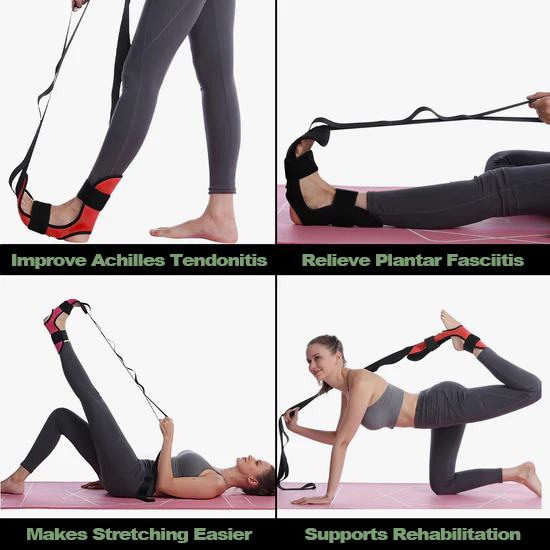 Rehabilitation Stretching Strap, Reduce Pain Promote Recovery Leg  Stretching Strap Portable Improve Stability for Home Use(Black) :  : Sports & Outdoors
